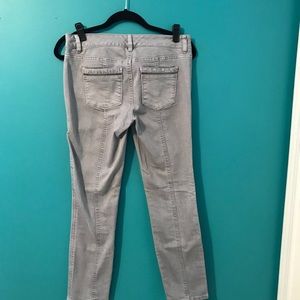 White House Black Market gray stitched jeans
